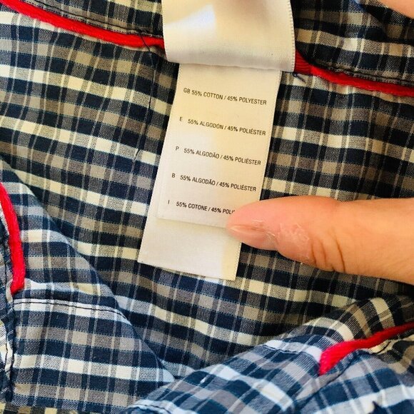 The North Face Mens Shirt Short Sleeve Plaid Blue Cotton Blend Size Large - Picture 8 of 12